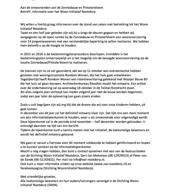 Infobrief Omwonenden