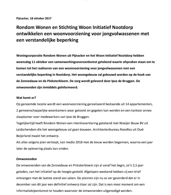 Persbericht Ondertekening Samenwerkings&shy;overeenkomst