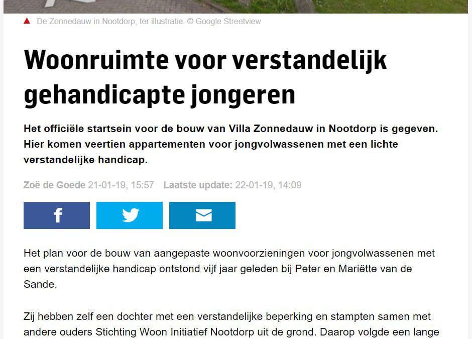 Woonruimte voor verstandelijk gehandicapte jongeren Algemeen Dagblad